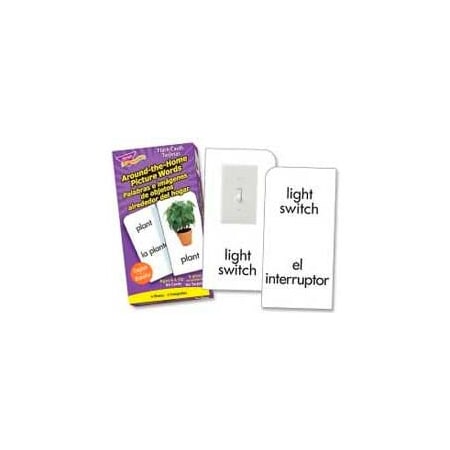 Trend Enterprises Trend Around-the-Home Picture Words Flash Cards, English/Spanish, 96 Cards/Box T53015